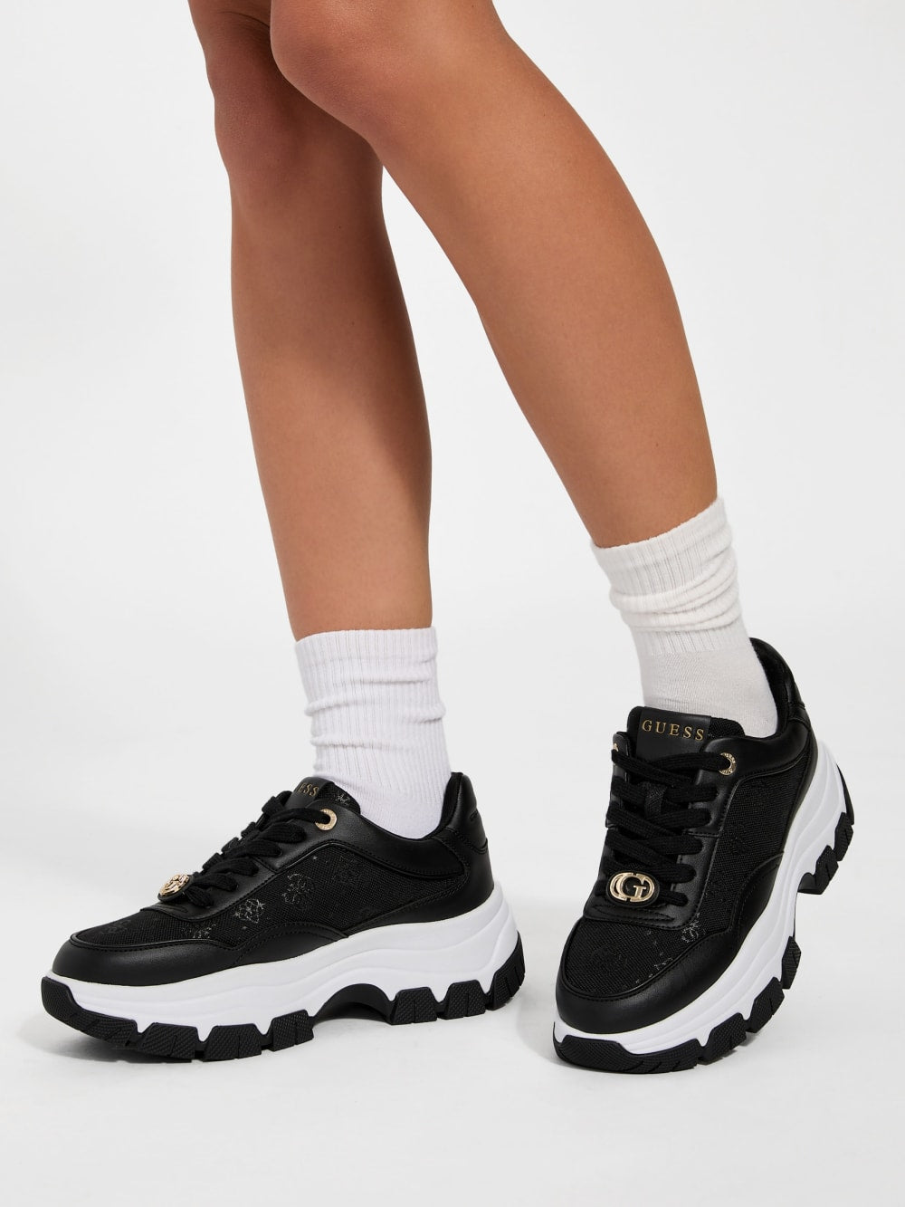 Berrett Lace-Up Platform Sneakers - Guess
