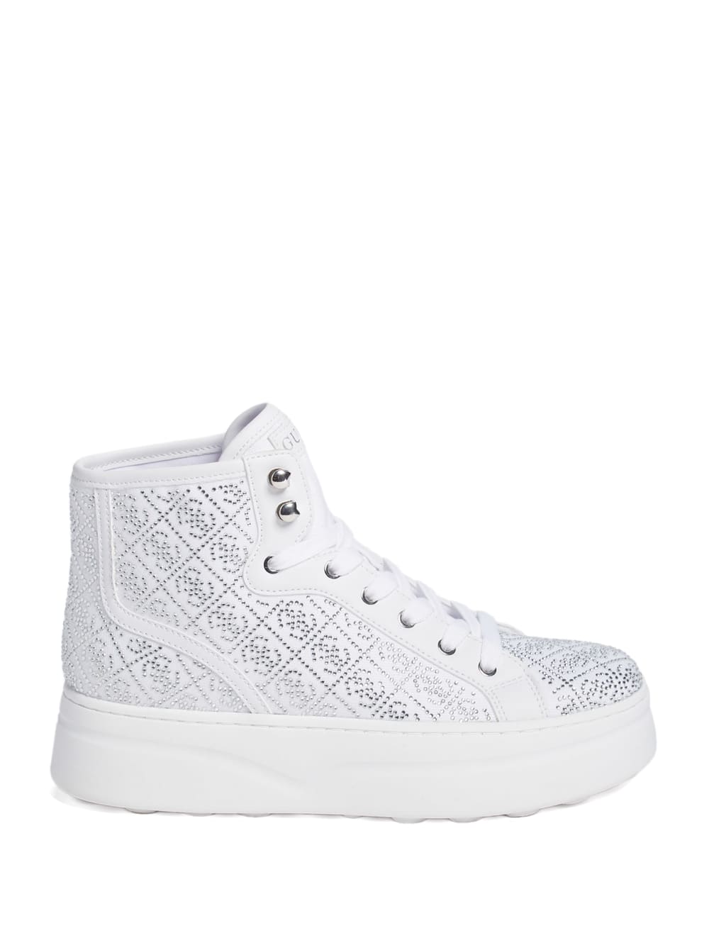 Rhinestone Quattro G High-Top Sneakers - Guess