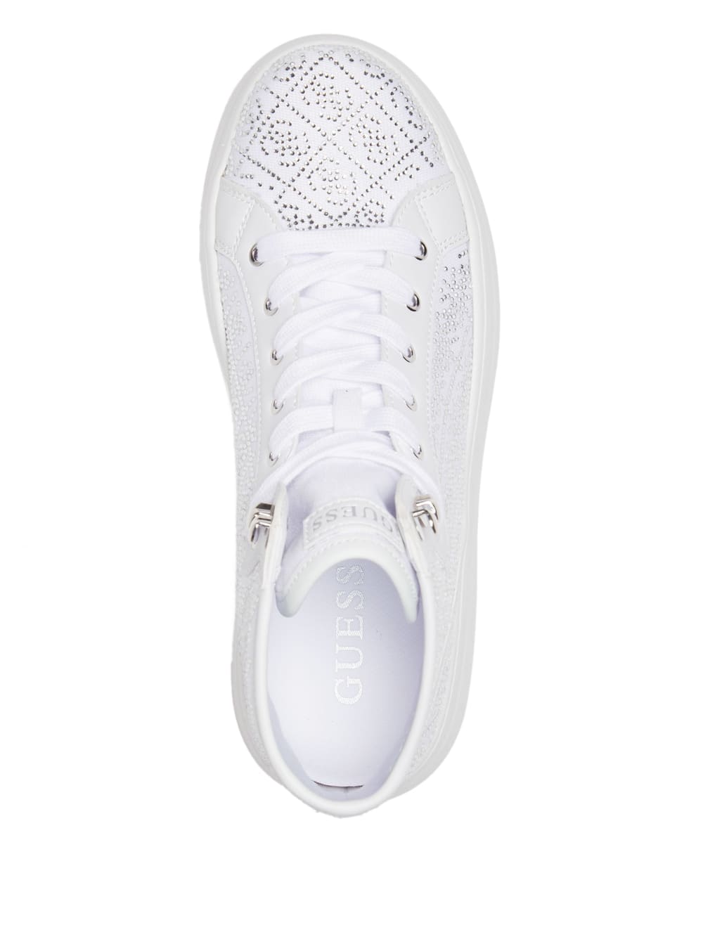 Rhinestone Quattro G High-Top Sneakers - Guess