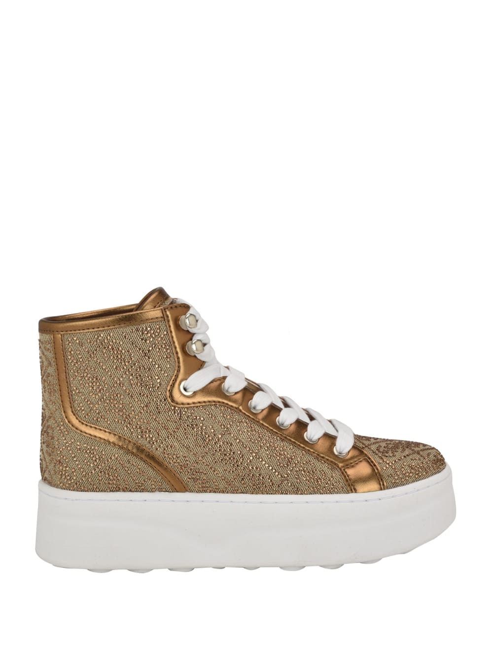 Rhinestone Quattro G High-Top Sneakers - Guess