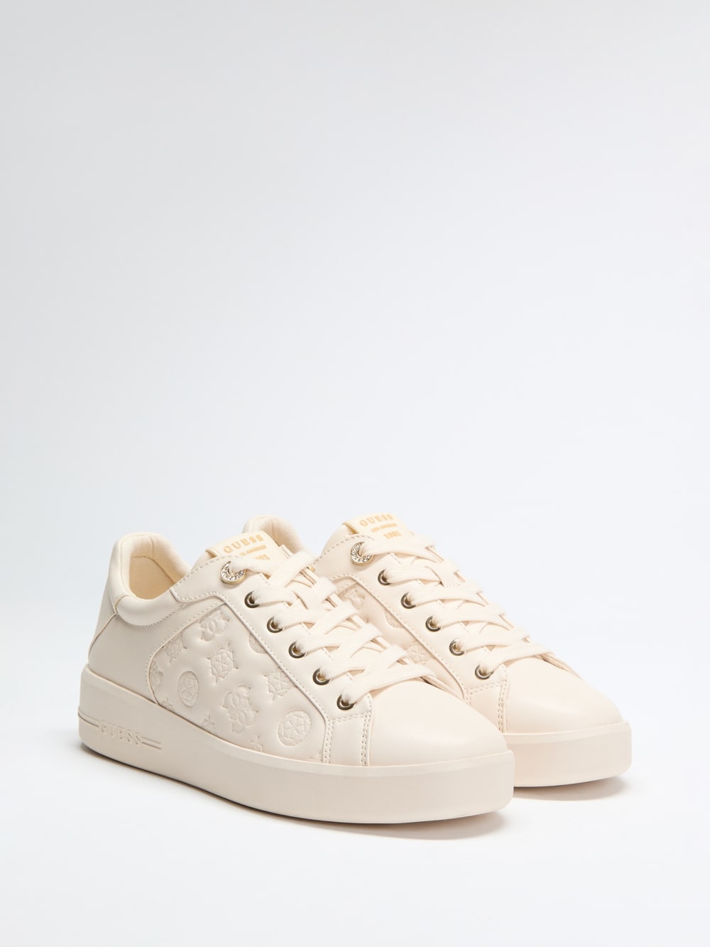 Ronii Debossed Peony Low-Top Sneakers - Guess