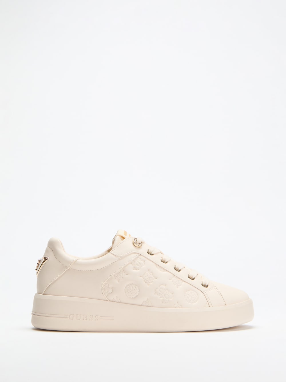 Ronii Debossed Peony Low-Top Sneakers - Guess