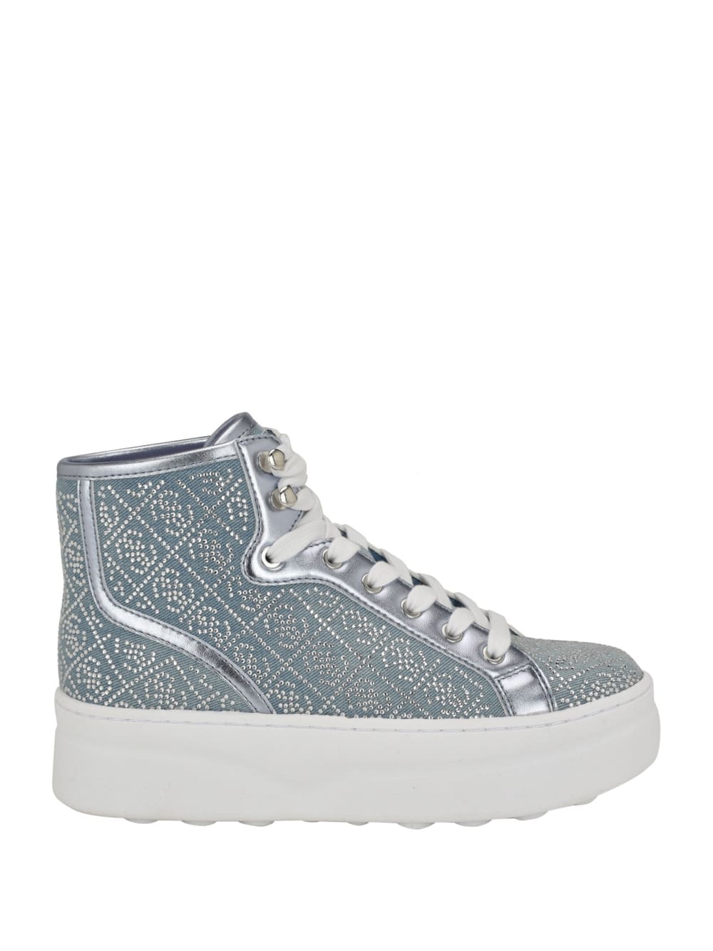 Rhinestone Quattro G High-Top Sneakers - Guess