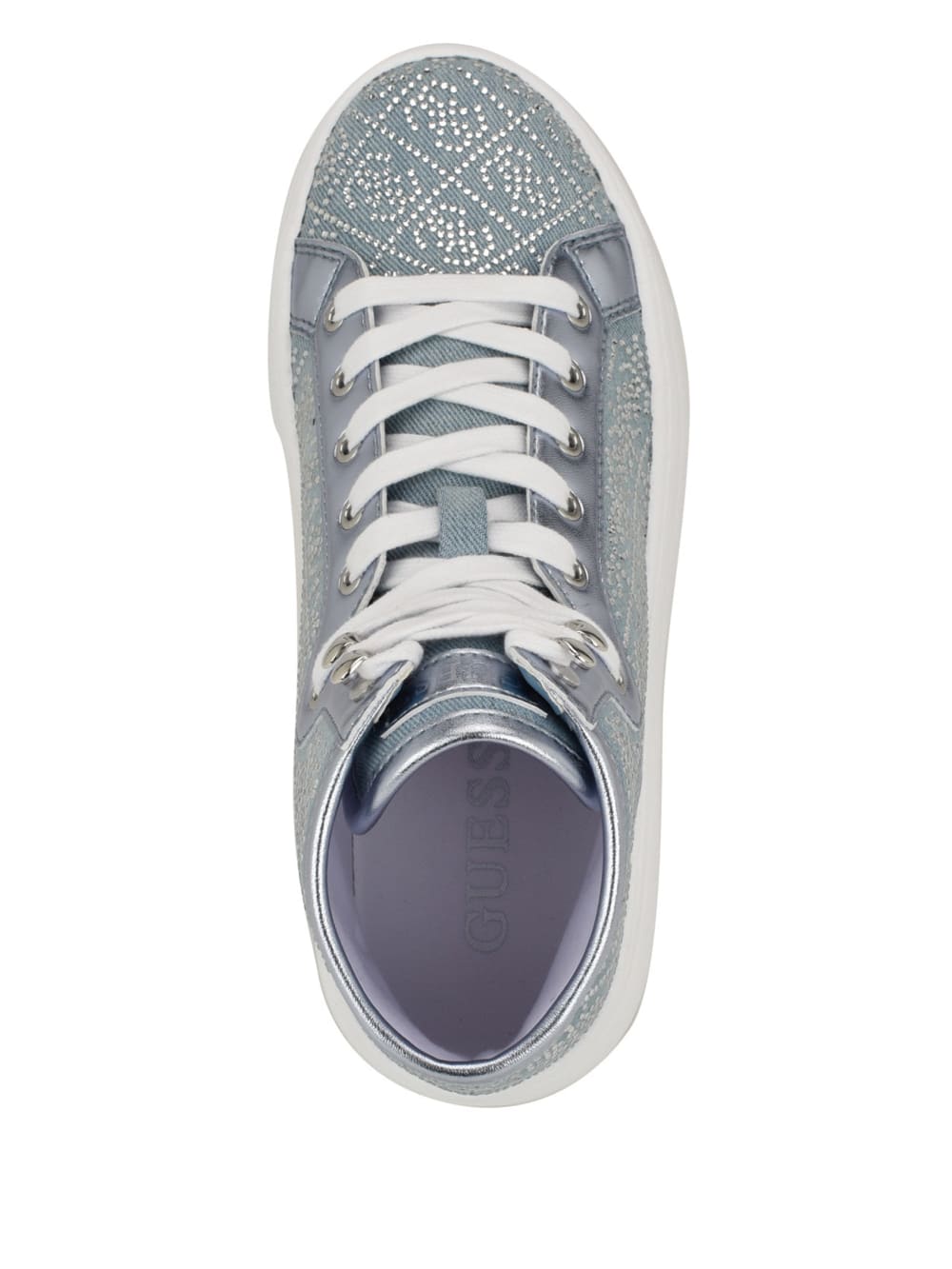 Rhinestone Quattro G High-Top Sneakers - Guess