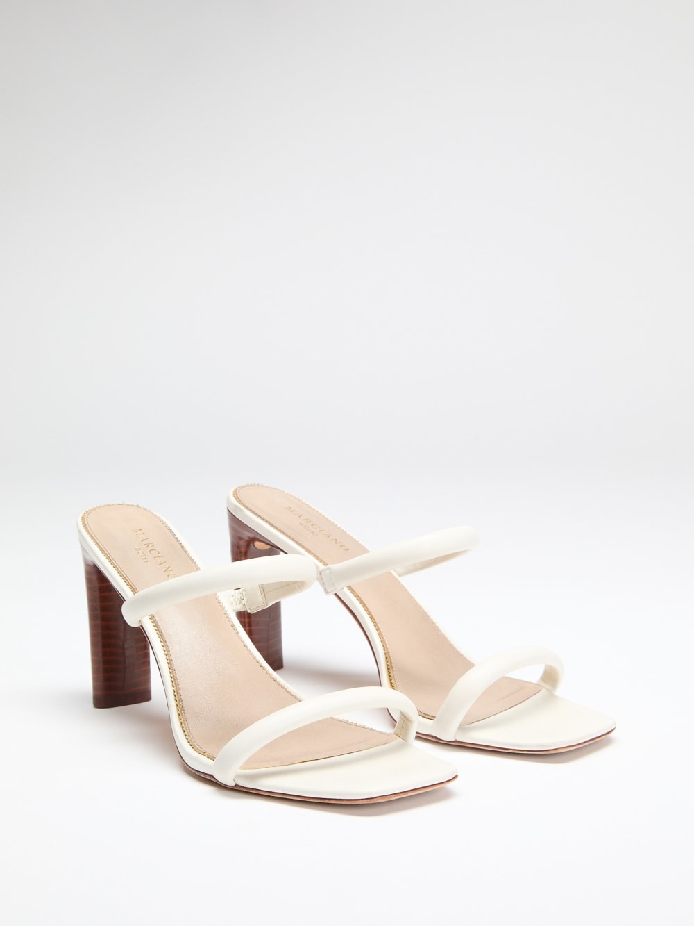 Pearl Leather Double Strap Sandal - Guess