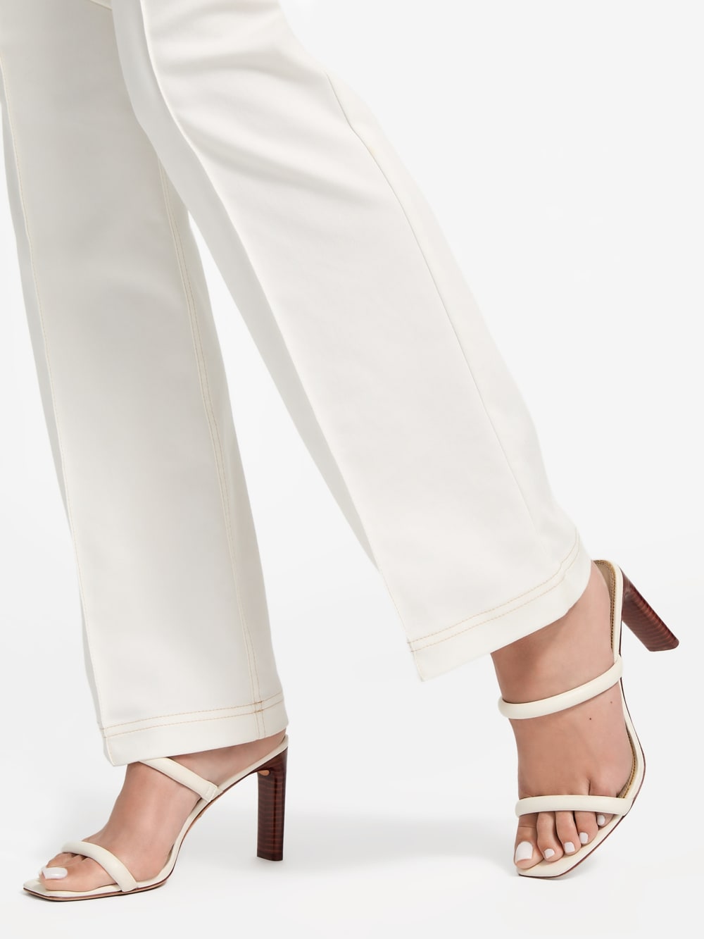 Pearl Leather Double Strap Sandal - Guess