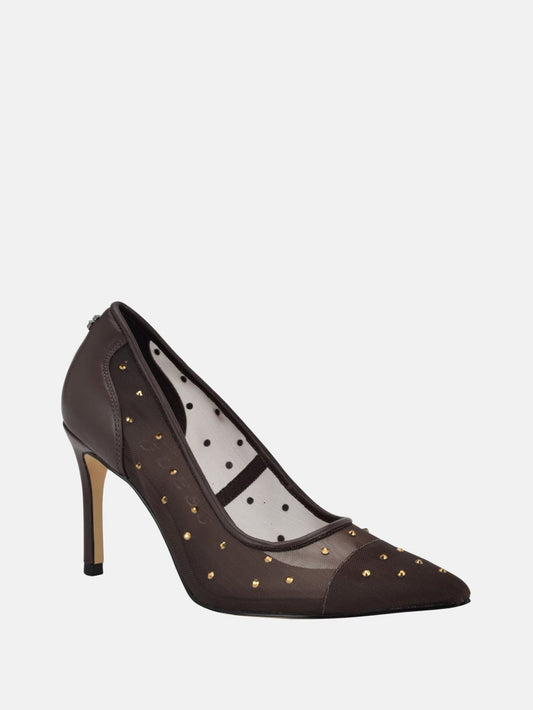 Rhinestone Mesh Pumps - Guess
