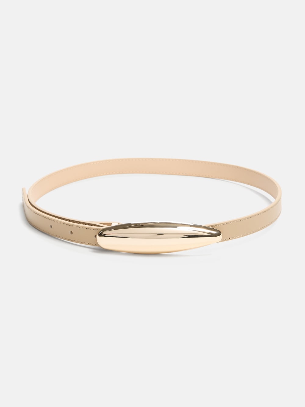 Metallic Buckle Leather Belt - Guess