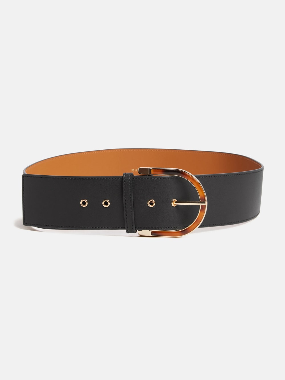 Tortoiseshell Buckle Leather Belt - Guess