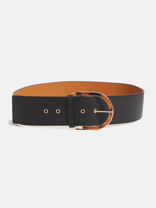 Tortoiseshell Buckle Leather Belt - Guess