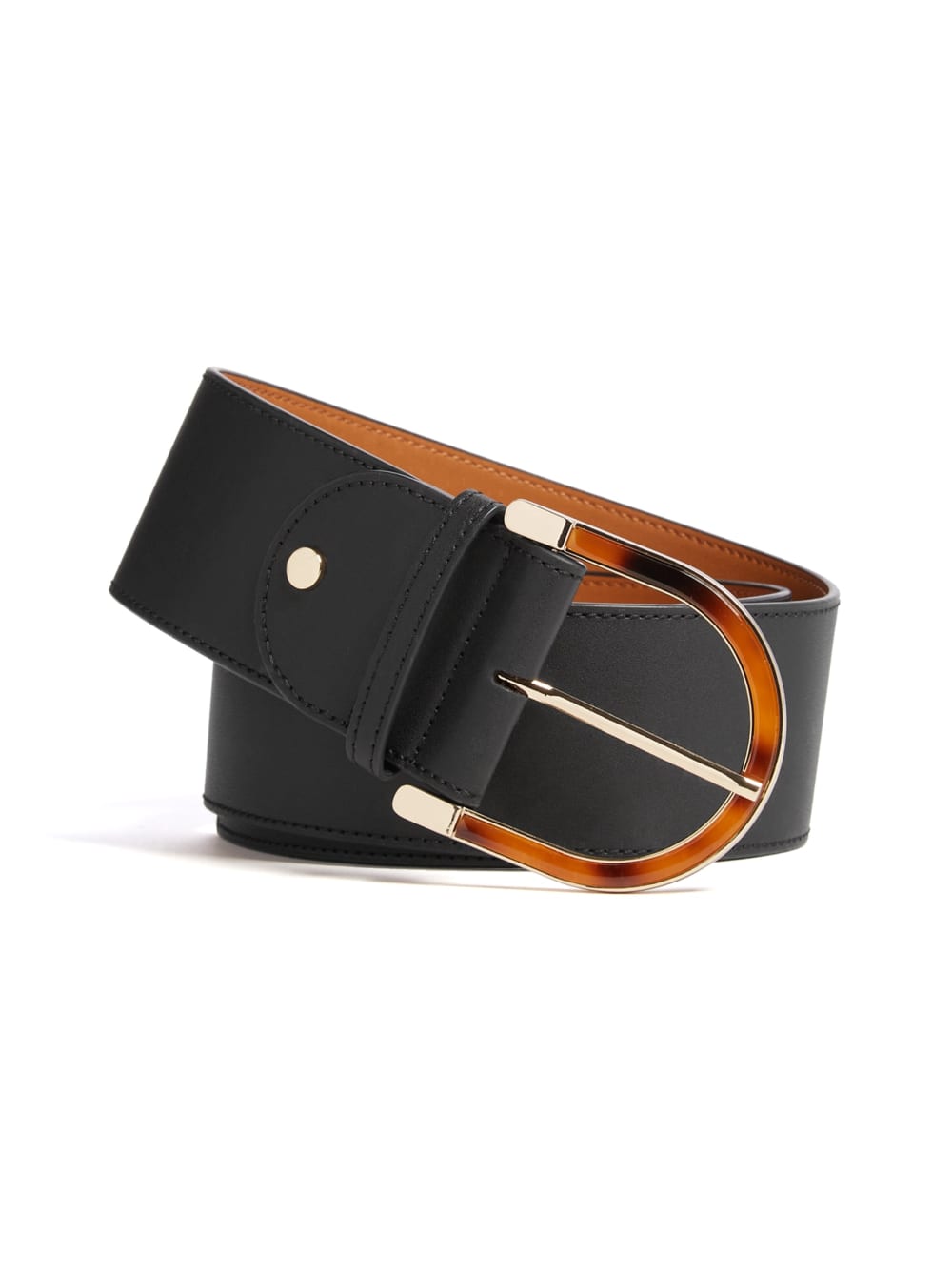 Tortoiseshell Buckle Leather Belt - Guess