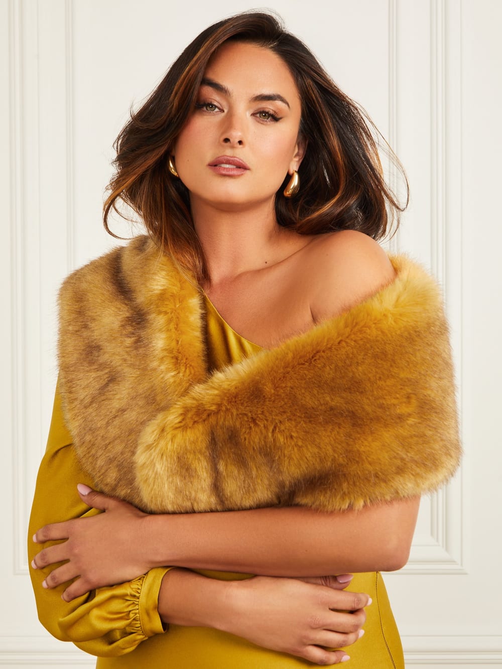 Lucylle Faux-Fur Shawl Scarf - Guess