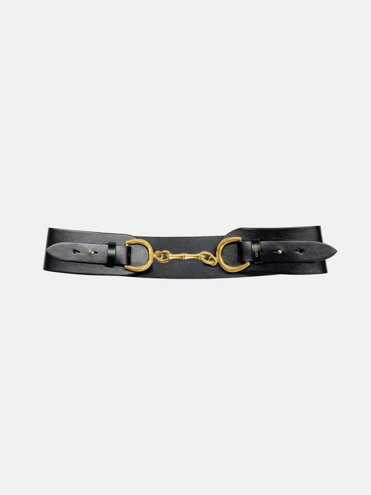 Bamboo Clasp Leather Belt - Guess