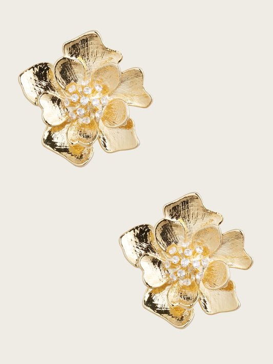 Gold-Tone Flower Stud Earring - Guess