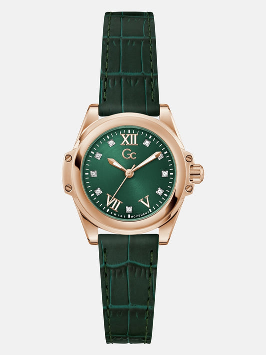 Gc Rose Gold-Tone Leather Watch - Guess