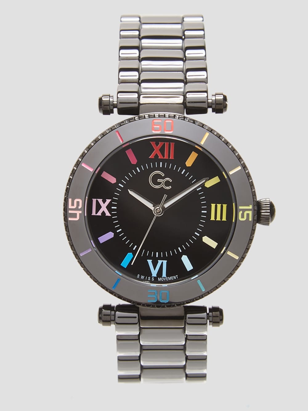 Gc Dark Silver and Rainbow Analog Watch - Guess