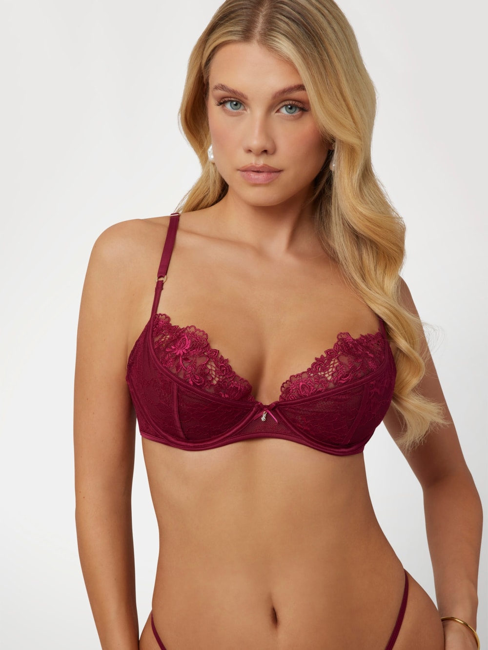 Rebecca Floral Lace Balcony Bra - Guess