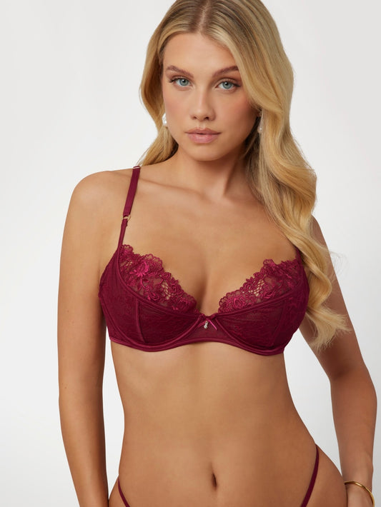 Rebecca Floral Lace Balcony Bra - Guess