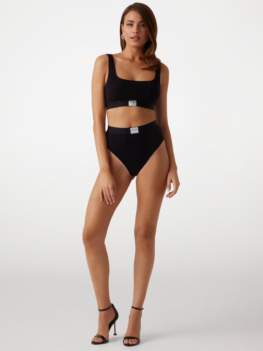 Eco Tessa Rib High-Waist Brazilian Panty - Guess