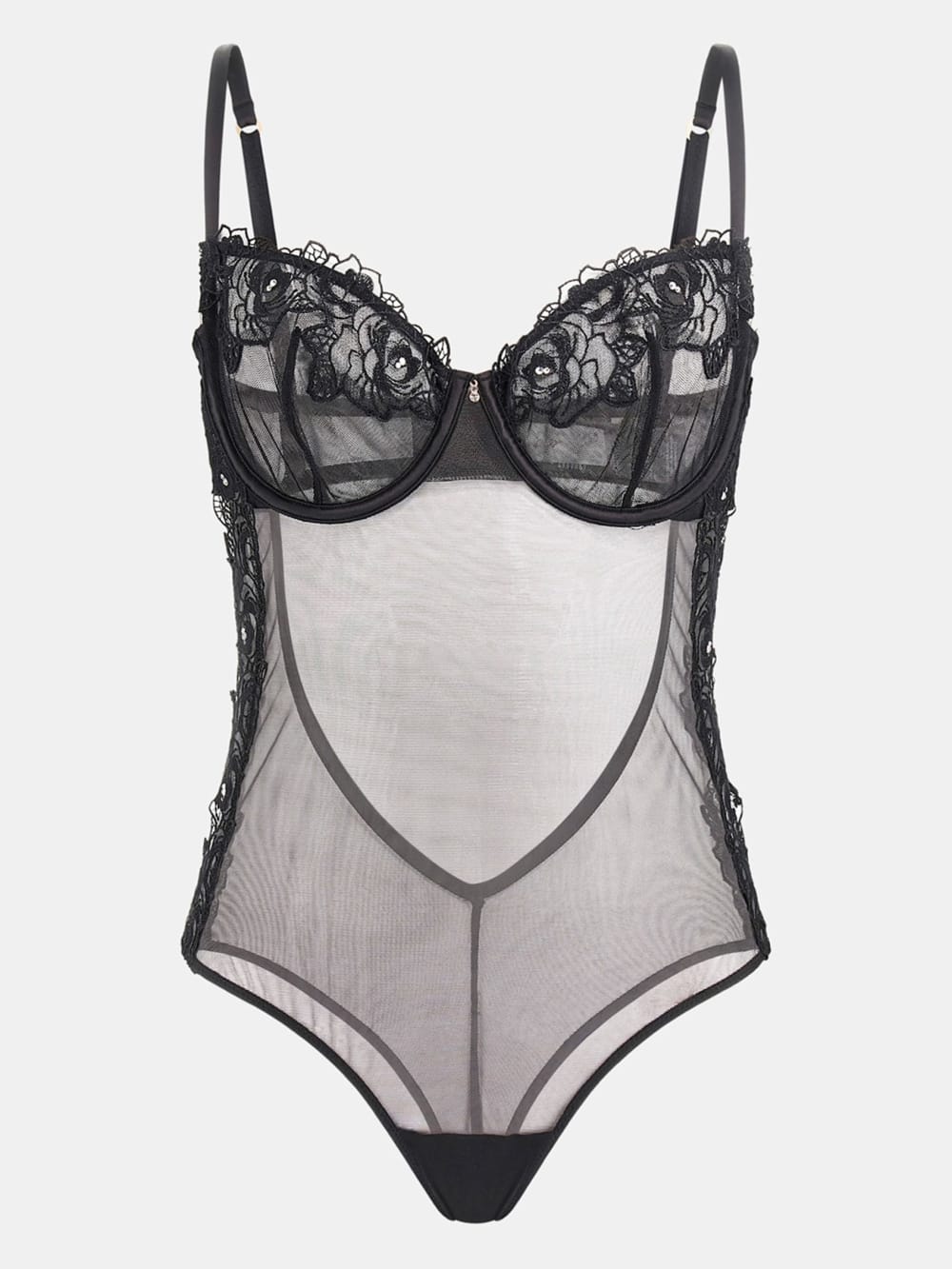 Lea Floral Applique Balcony Bodysuit - Guess