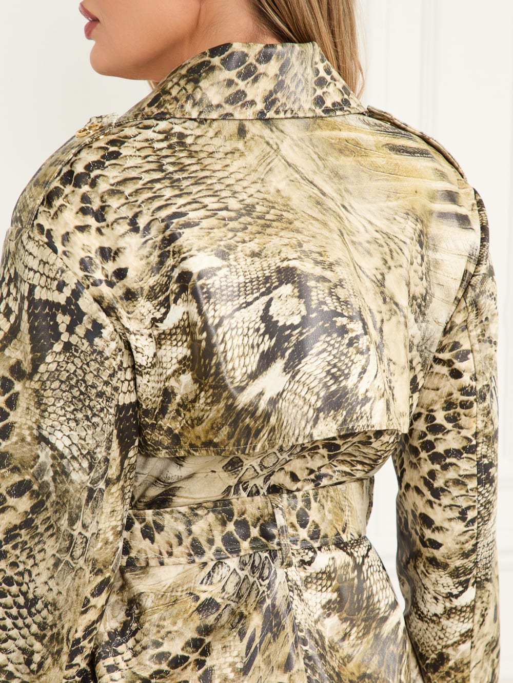 Natalie Printed Short Trench Coat - Guess