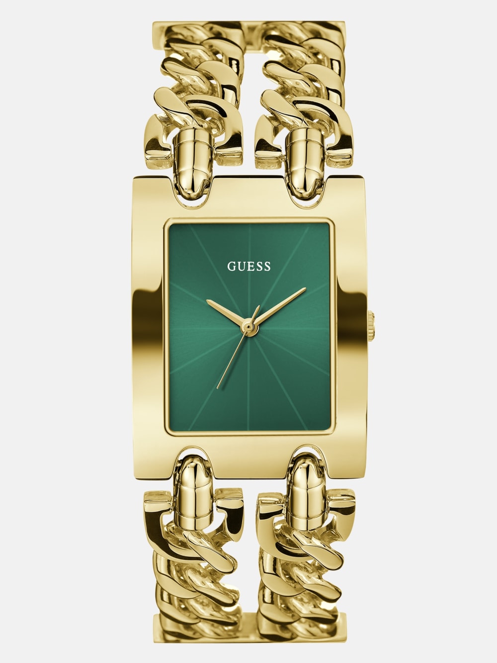 Gold-Tone and Green Analog Watch - Guess