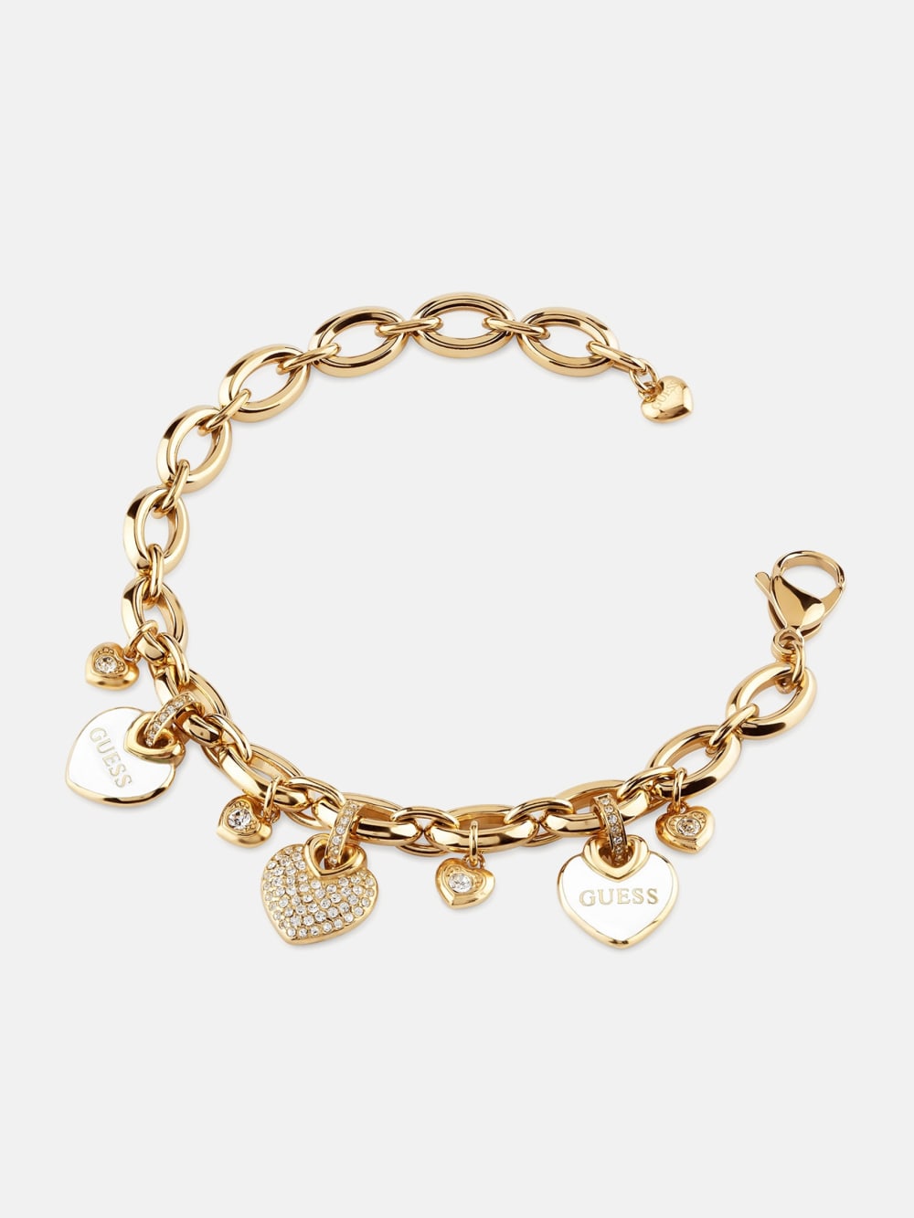 Gold-Tone Enamel and Pav  Heart Bracelet - Guess