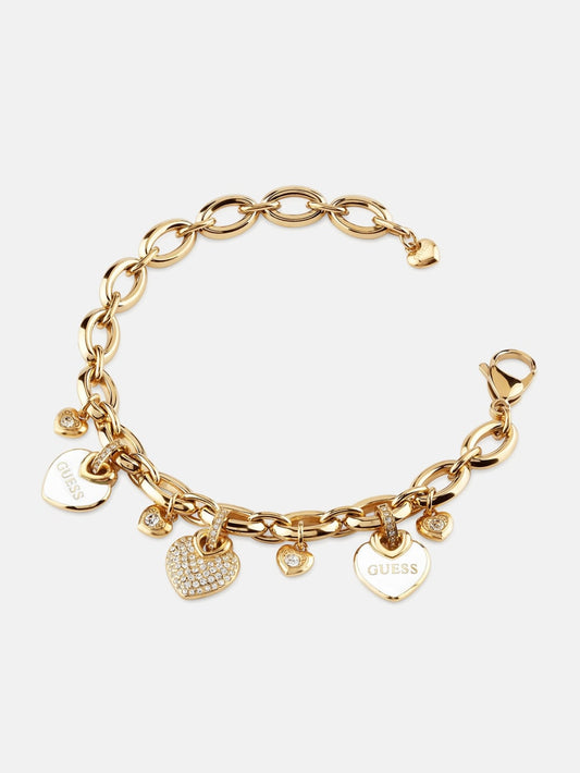 Gold-Tone Enamel and Pav  Heart Bracelet - Guess