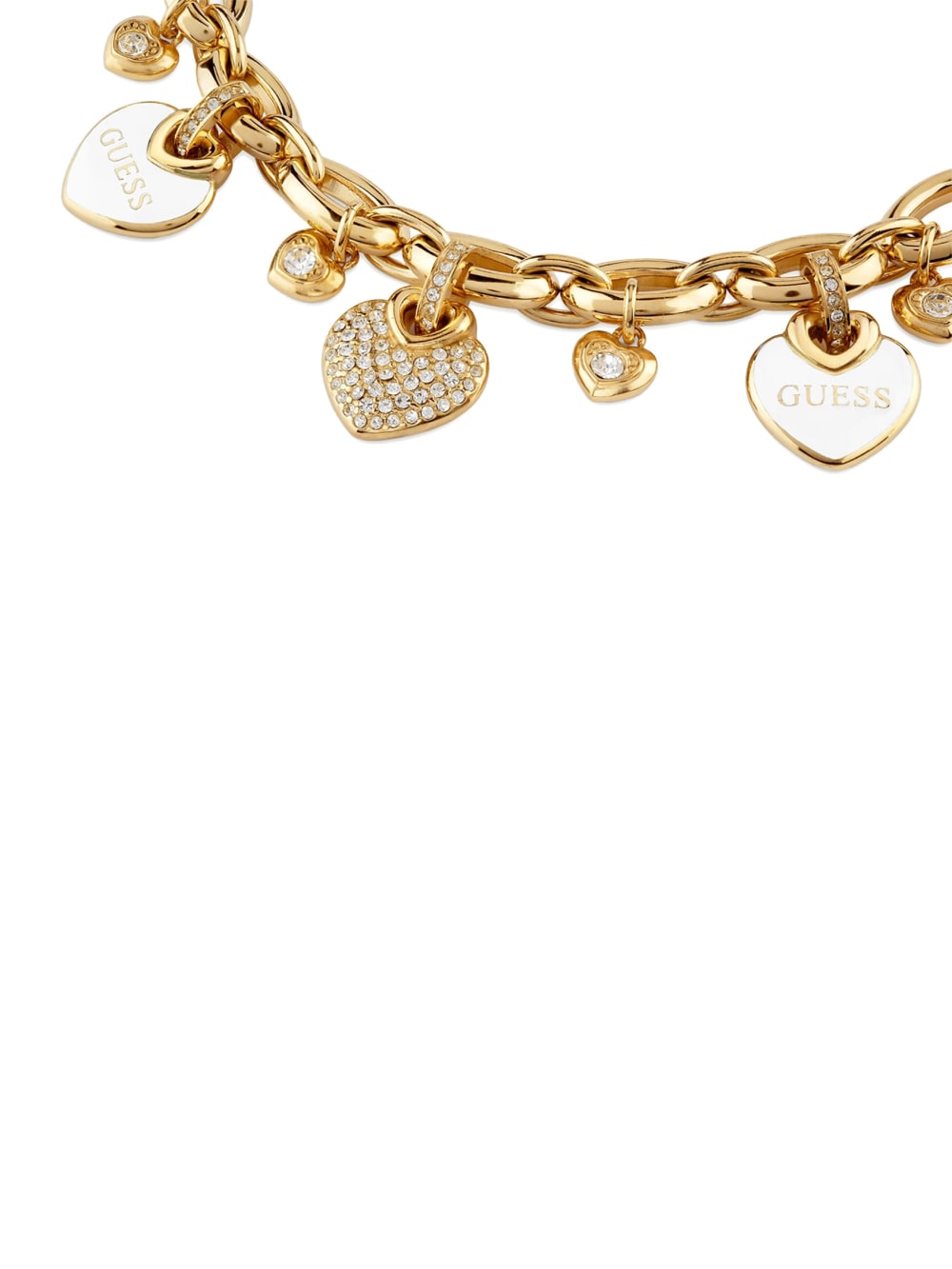 Gold-Tone Enamel and Pav  Heart Bracelet - Guess