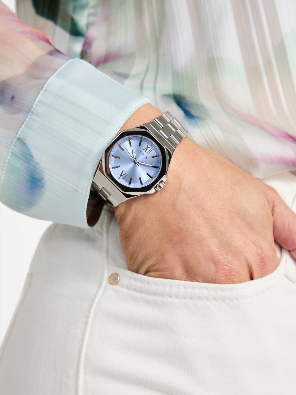 Silver-Tone Analog Watch - Guess