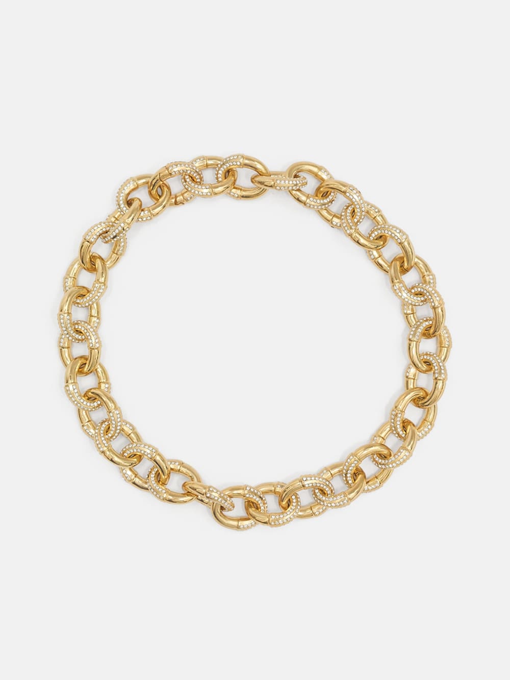 Gold-Tone Pav  Link Necklace - Guess