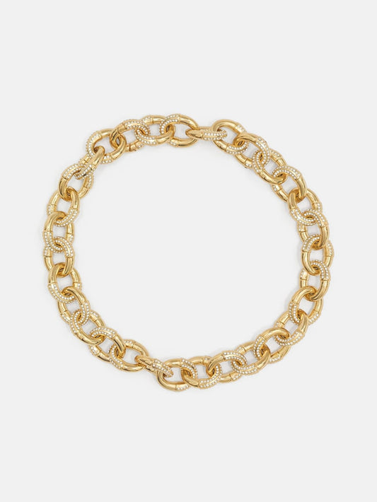 Gold-Tone Pav  Link Necklace - Guess