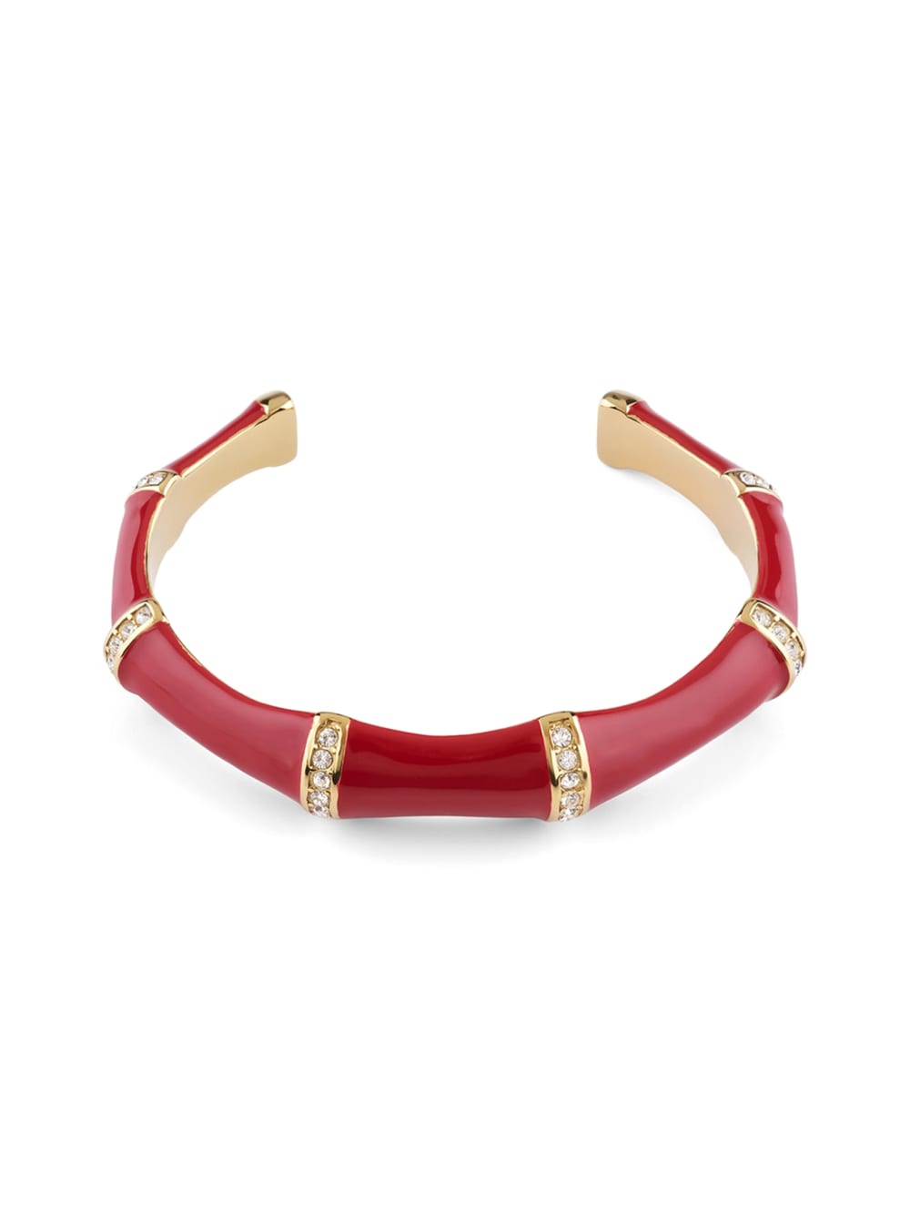 Gold-Tone and Red Bamboo Cuff - Guess