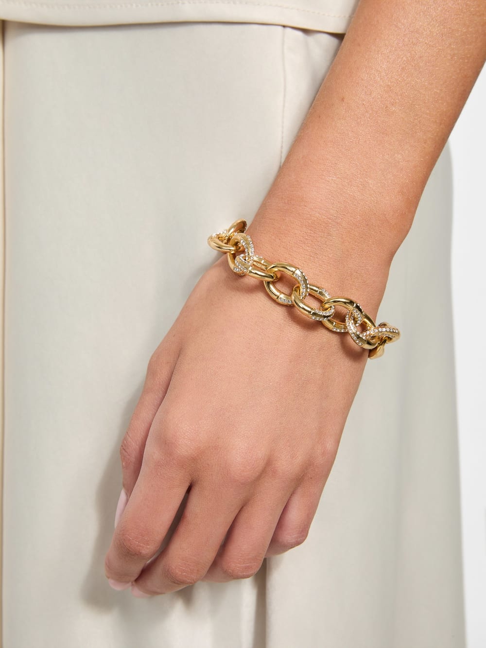 Gold-Tone Pav  Link Bracelet - Guess