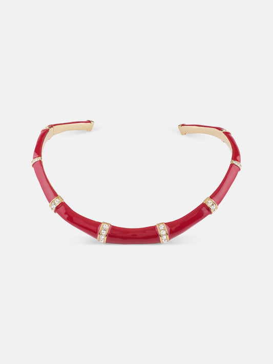 Gold-Tone and Red Bamboo Choker - Guess