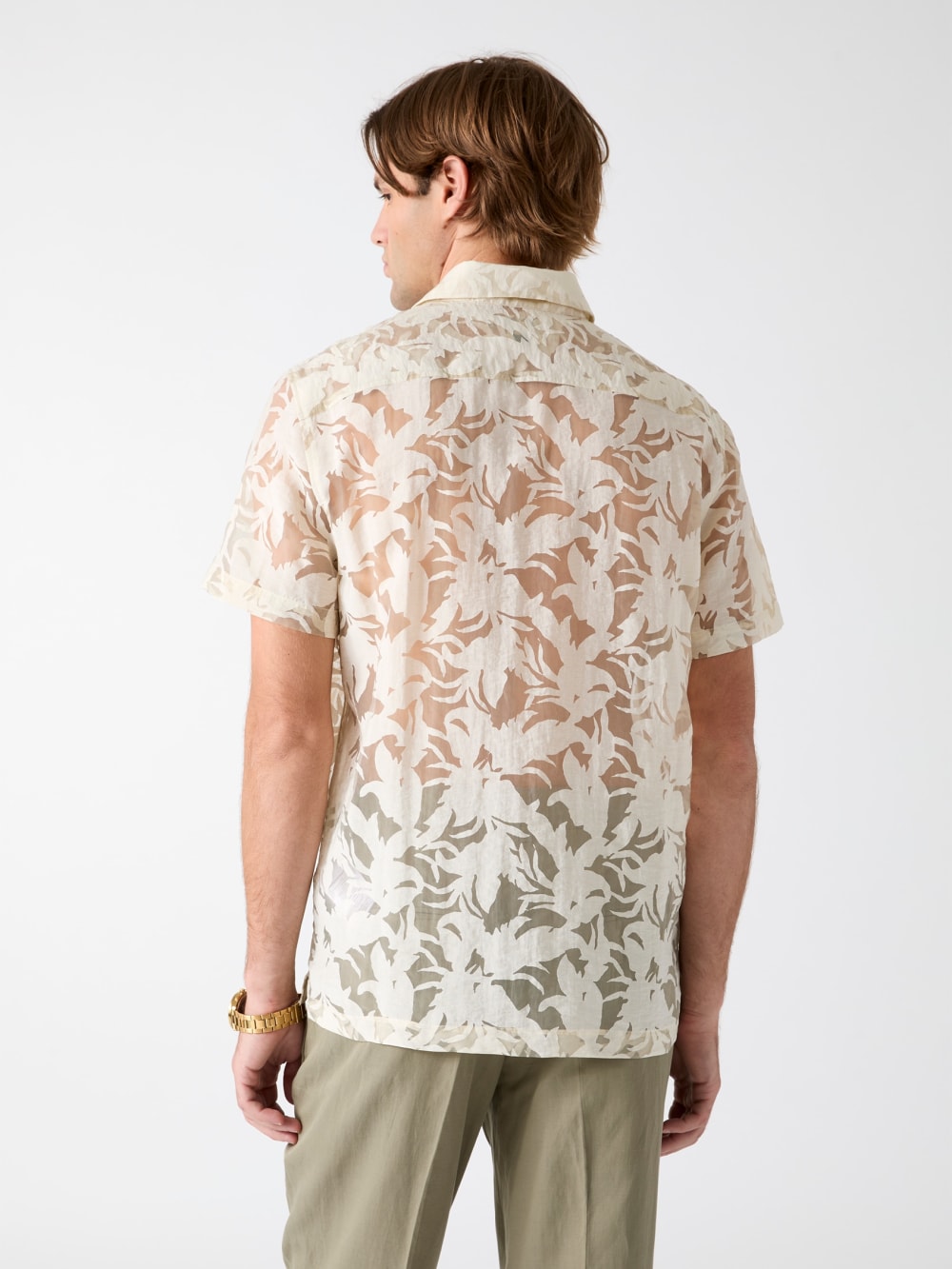 Floral Devore Burnout Shirt - Guess