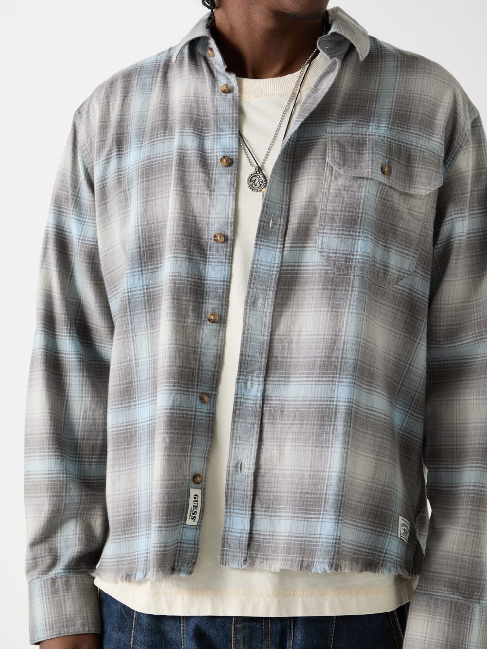 GUESS Originals Eco Plaid Boxy Pocket Shirt - Guess