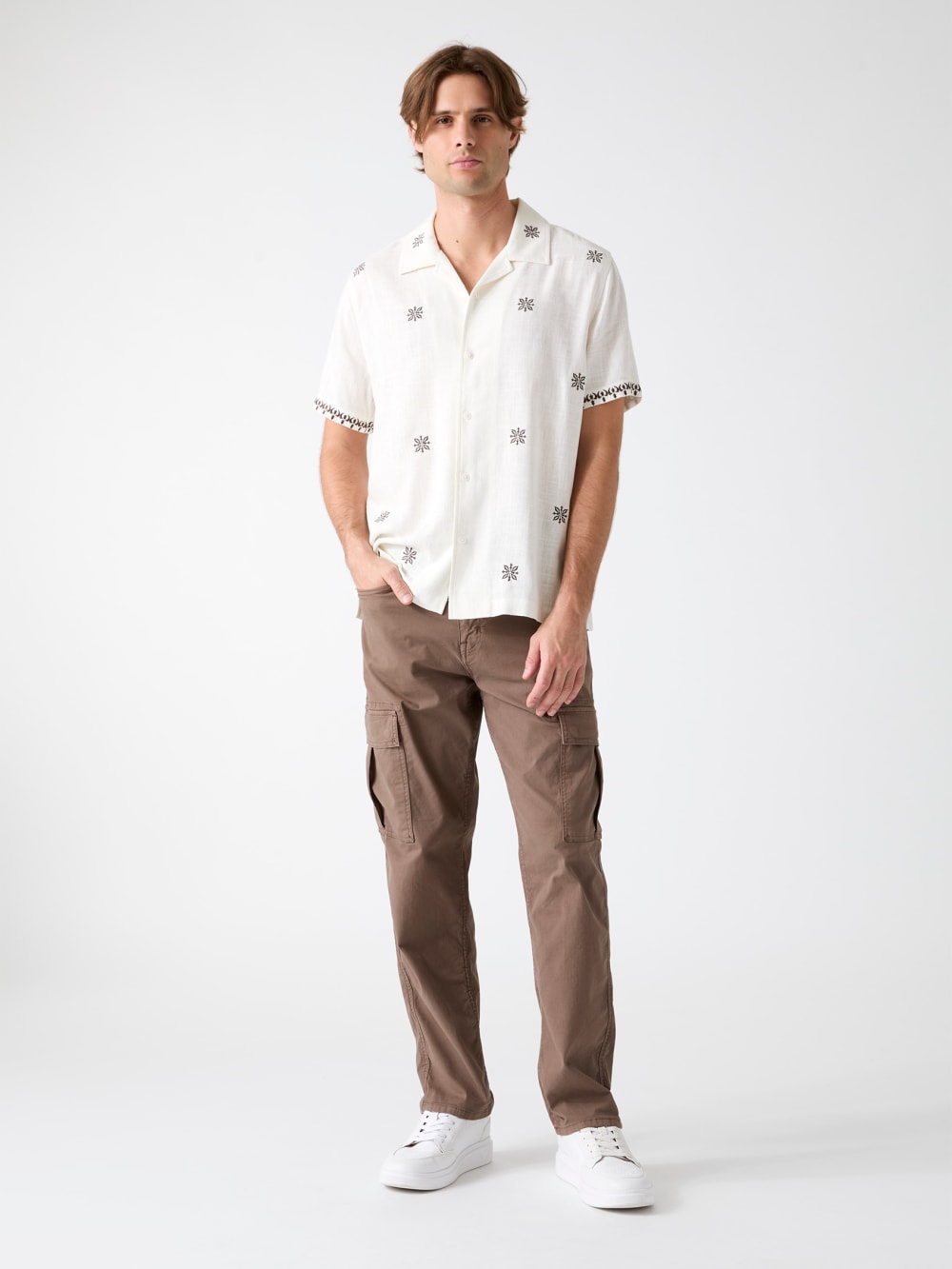 Embroidered Camp Shirt - Guess