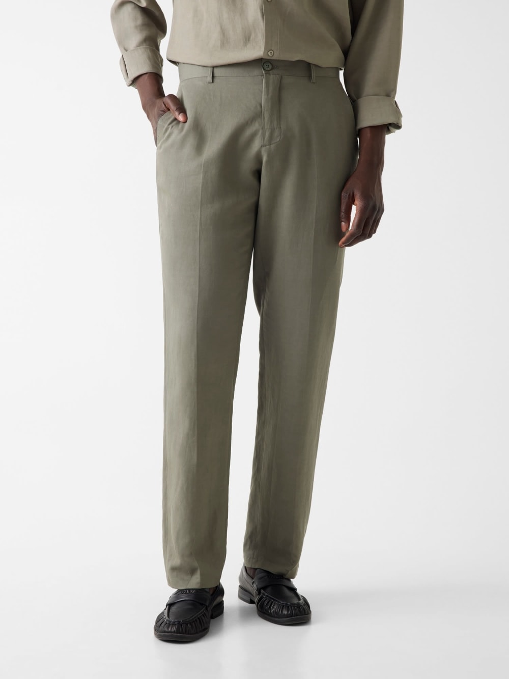 Linen-blend slim pants - Guess