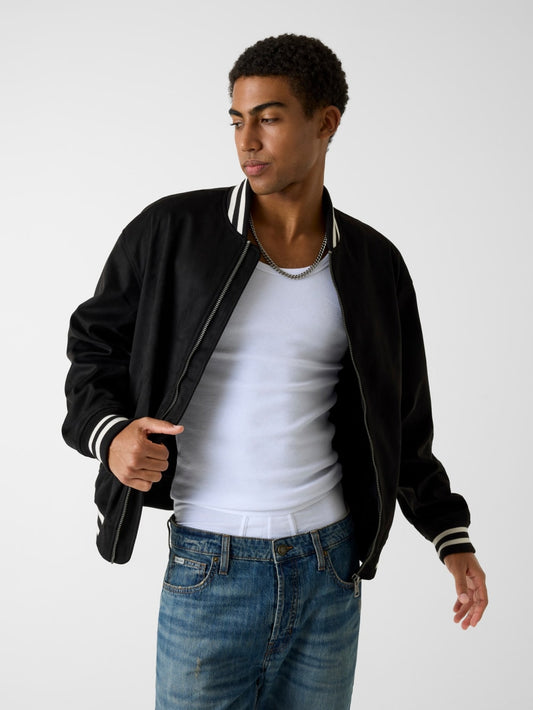 Faux suede bomber jacket - Guess