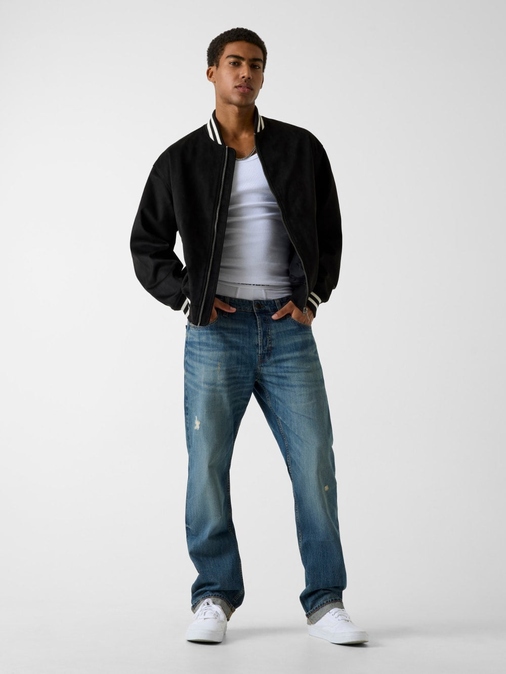 Faux suede bomber jacket - Guess