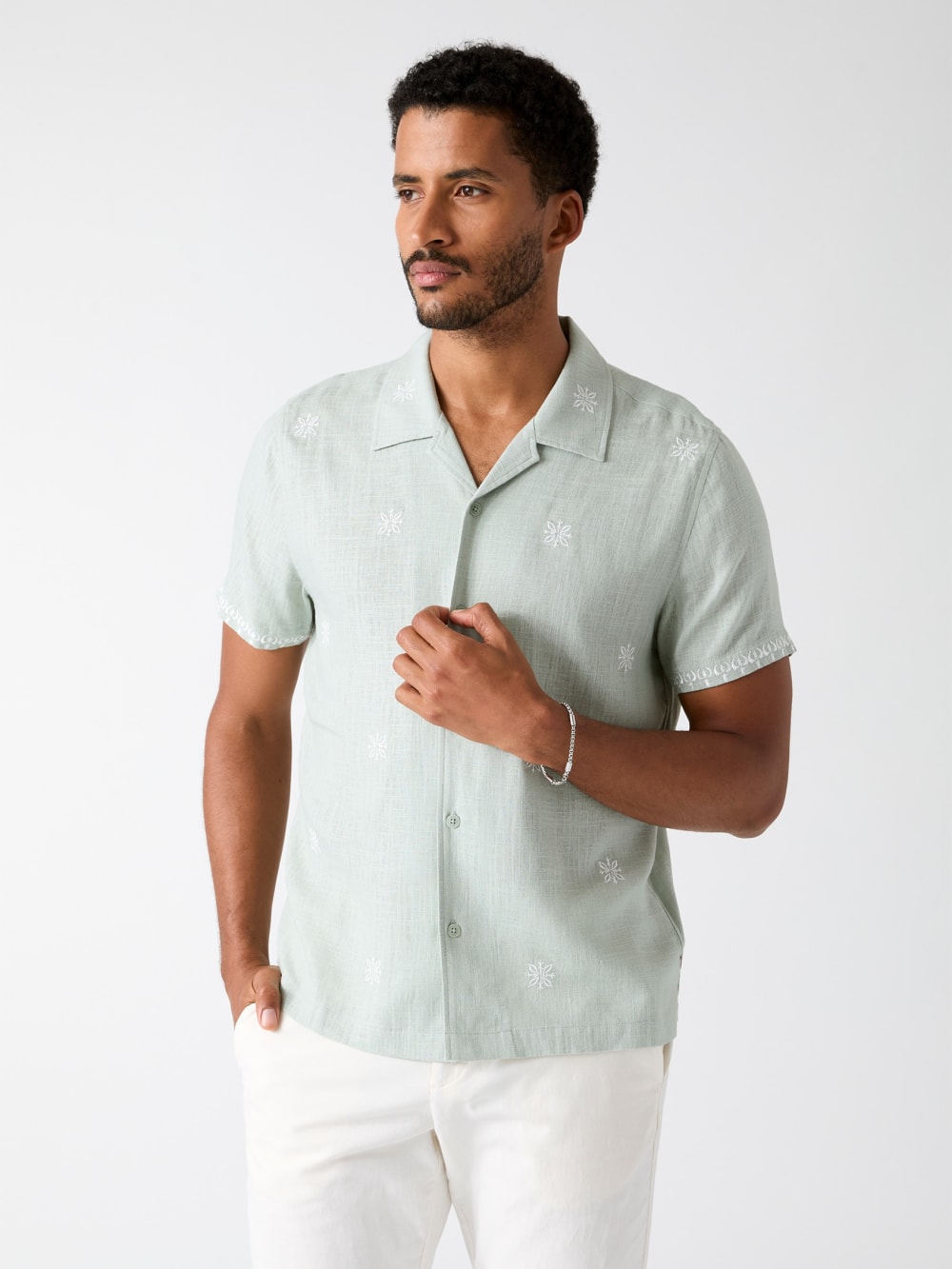 Embroidered Camp Shirt - Guess