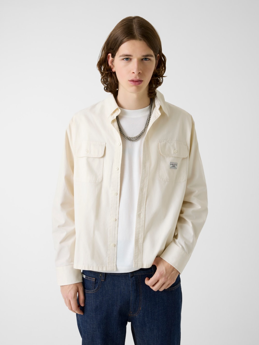 Boxy Crop Pocket Shirt - Guess