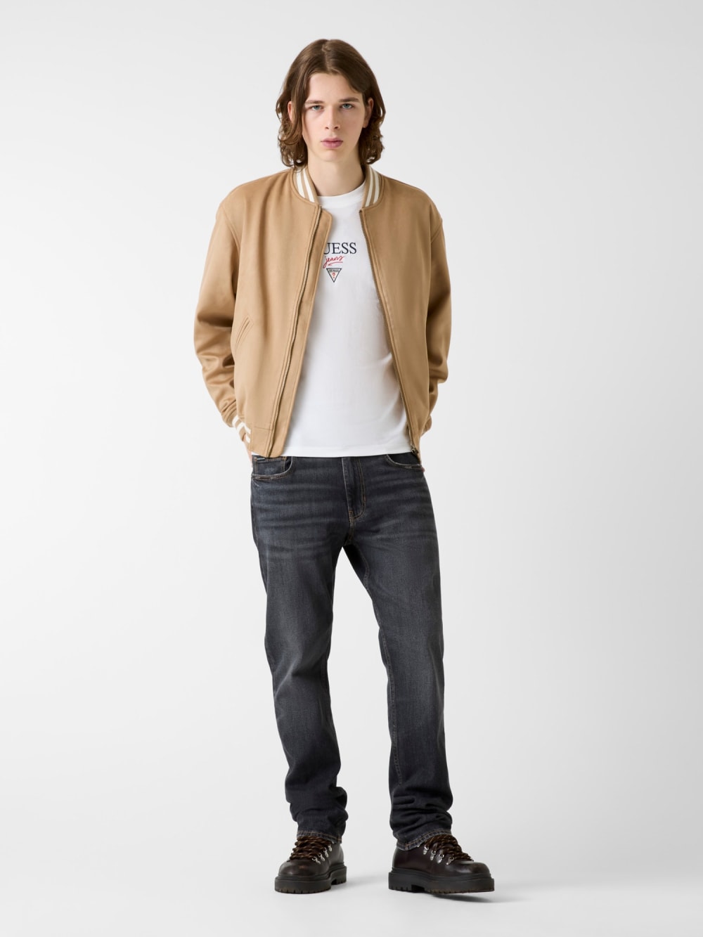 Faux suede bomber jacket - Guess