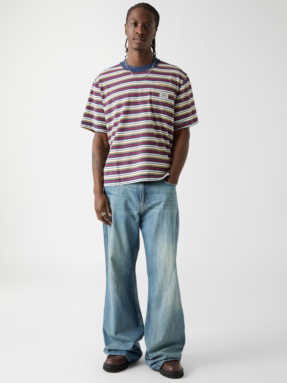 GUESS Originals Eco Striped Boxy Pocket Tee - Guess