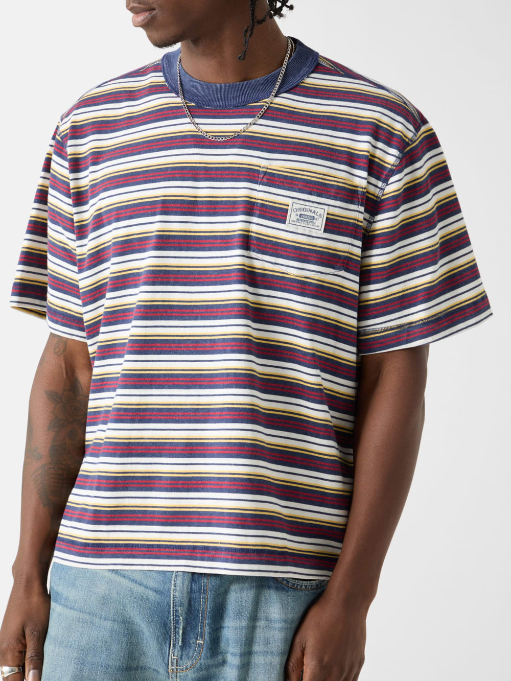 GUESS Originals Eco Striped Boxy Pocket Tee - Guess