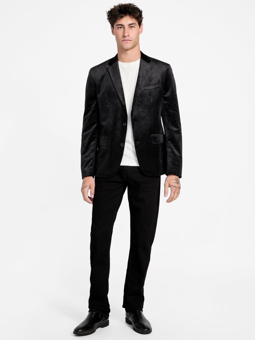 Eco Fulham Embossed Velvet Blazer - Guess