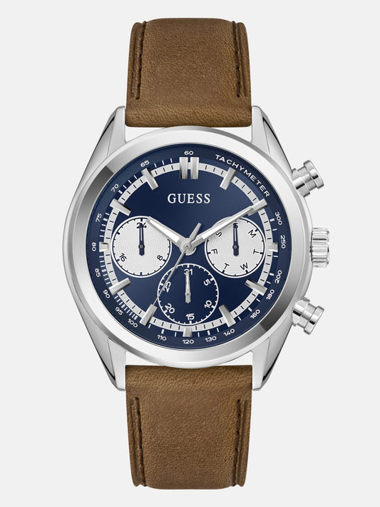 Two-Tone Multifunction Suede Watch - Guess