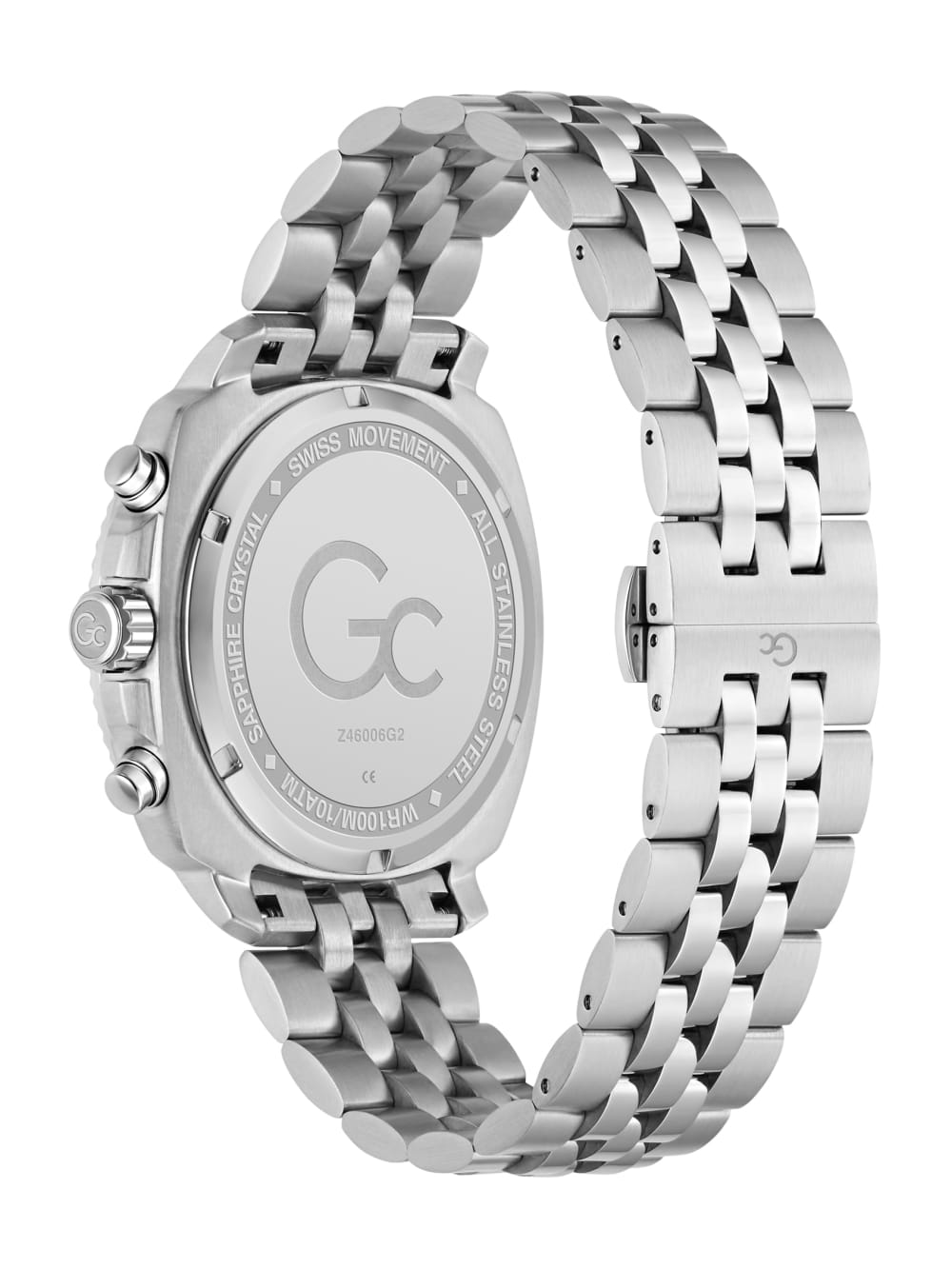 Gc Silver-Tone Chronograph Watch - Guess