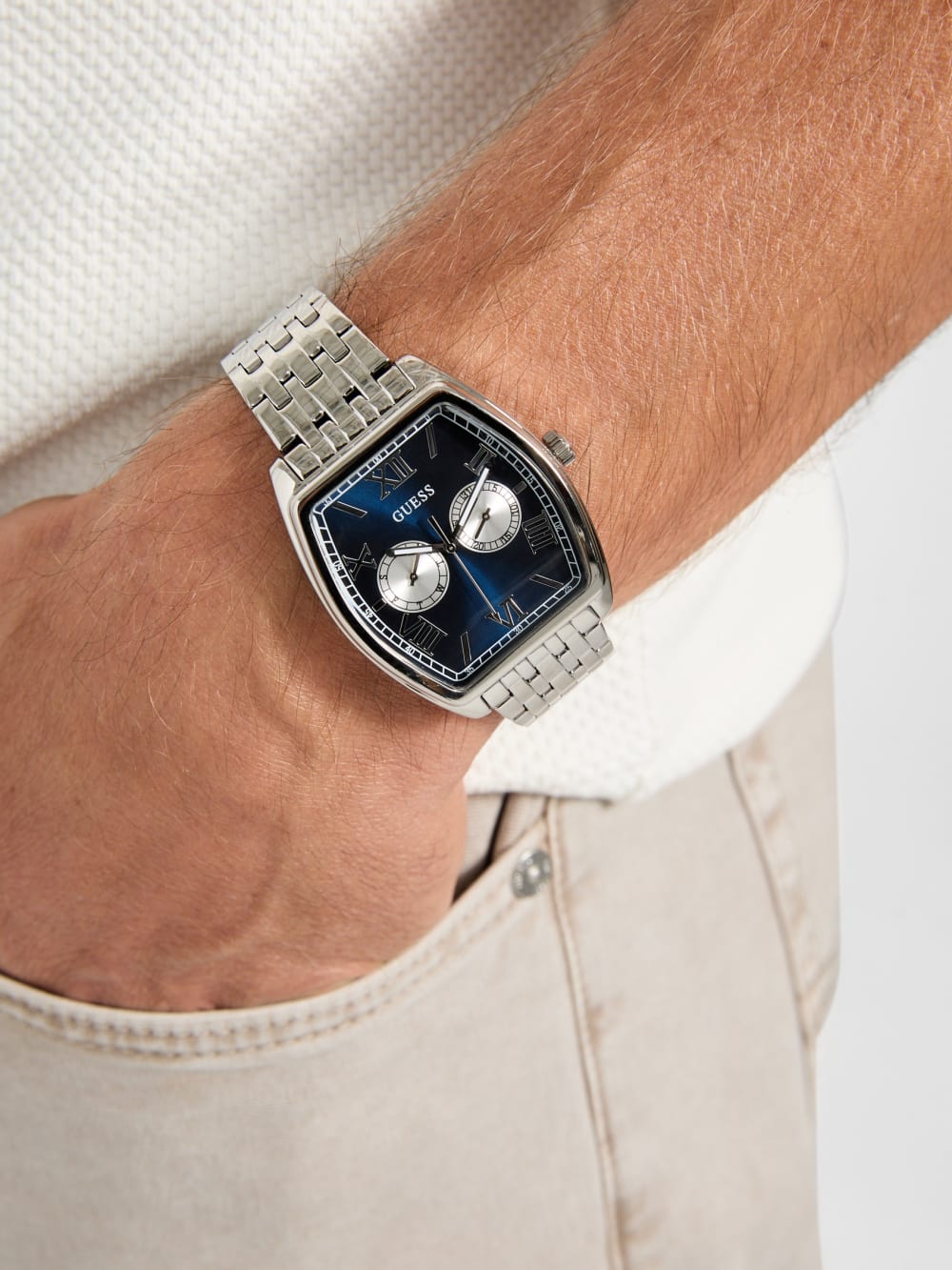 Silver-Tone Multifunction Watch - Guess